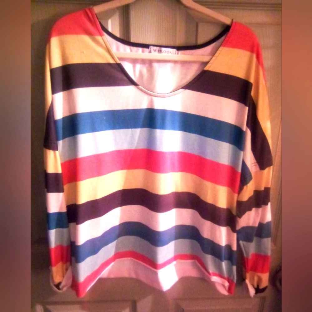 Ladies multicolored long sleeve size large Miss Look top